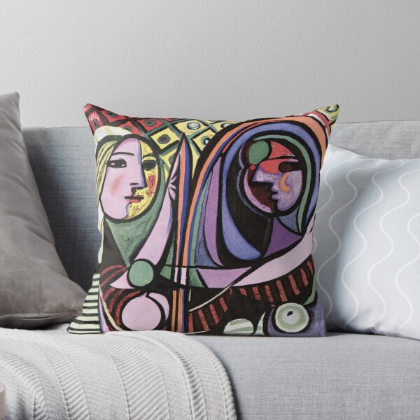 Pablo Picasso Girl before a Mirror 1932 Artwork Reproduction, Tshirts, Prints, Poster, Bags, Men, Women, Kids Throw Pillow