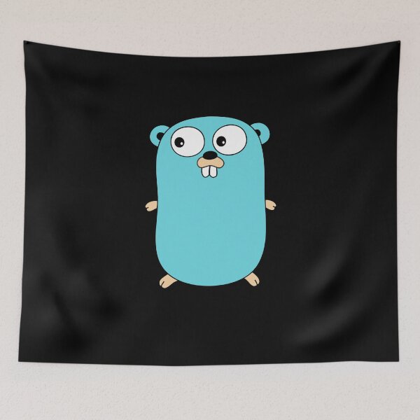 Item preview, The Go Gopher: Official Golang Logo (Black) designed and sold by hellkni9ht.