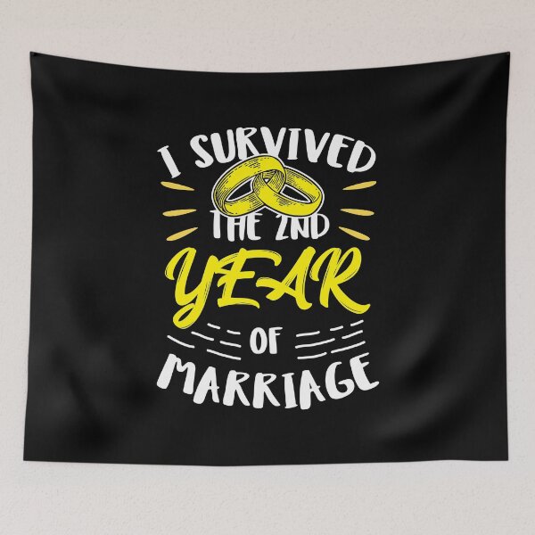 Item preview, Second Wedding Anniversary Survived Marriage Gift designed and sold by haselshirt.