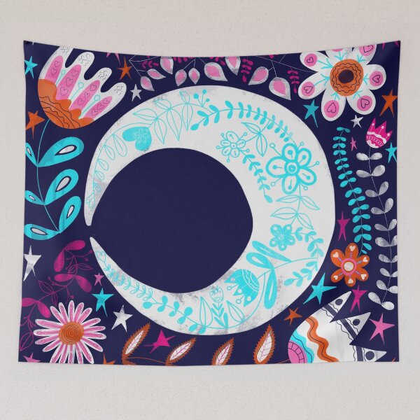 Item preview, Folk Art Moon designed and sold by Grimdol Fair.