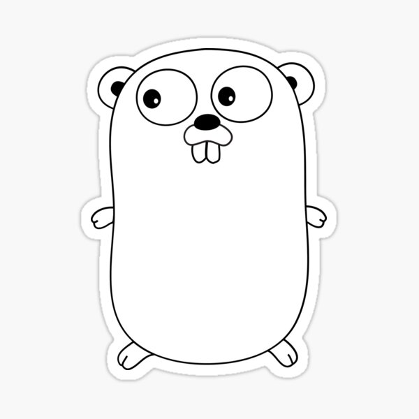 "The Go Gopher: Minimalistic Golang Logo: White" Sticker for Sale by ...