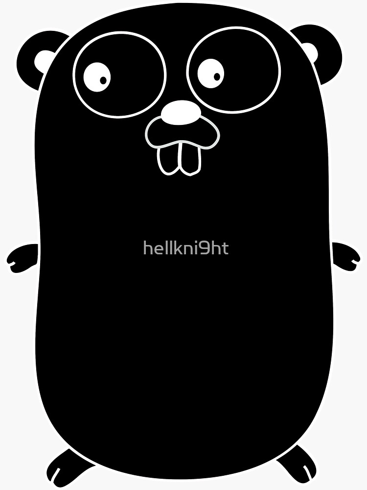 "The Go Gopher: Minimalistic Golang Logo: Black" Sticker by hellkni9ht ...