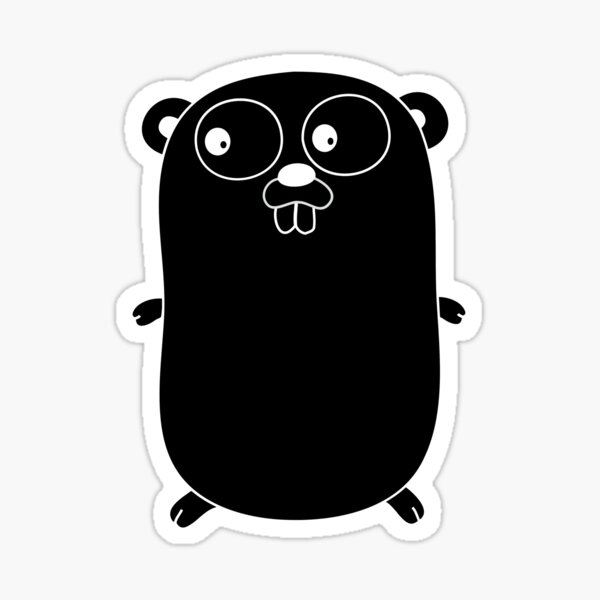 "The Go Gopher: Minimalistic Golang Logo: Black" Sticker by hellkni9ht ...