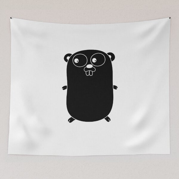 Item preview, The Go Gopher: Minimalistic Golang Logo: Black designed and sold by hellkni9ht.