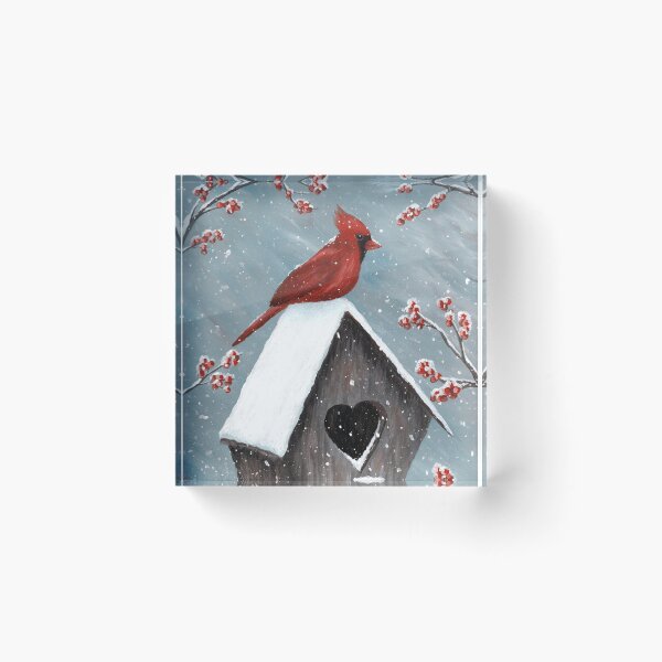 Item preview, Northern Cardinal Bird Painting designed and sold by ironydesigns.