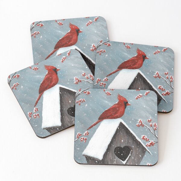 Item preview, Northern Cardinal Bird Painting designed and sold by ironydesigns.