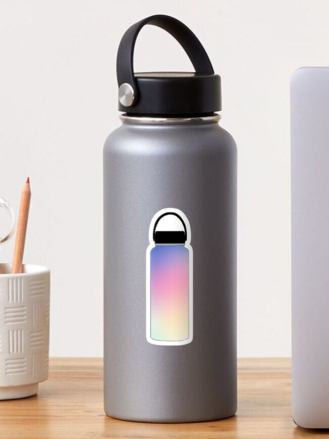 Pastel Ombre Sticker Water Bottle