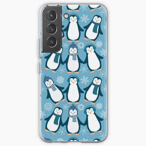 Cute Penguin Snowflake Pattern Design Samsung Galaxy Soft Case