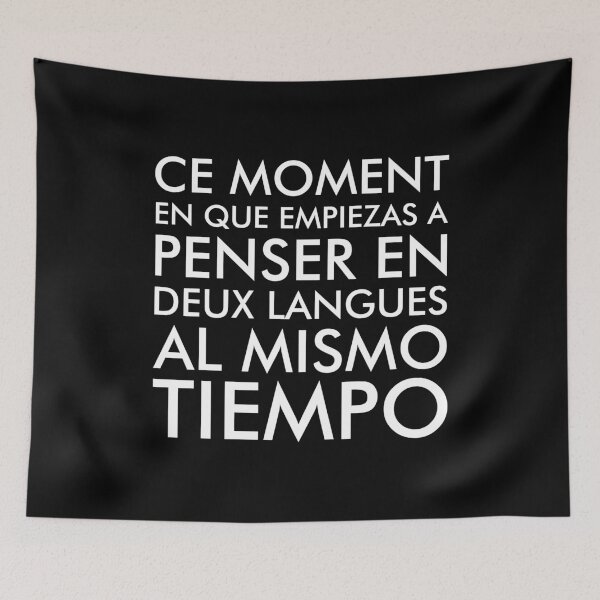 Item preview, Thinking in French and Spanish White Text designed and sold by ironydesigns.