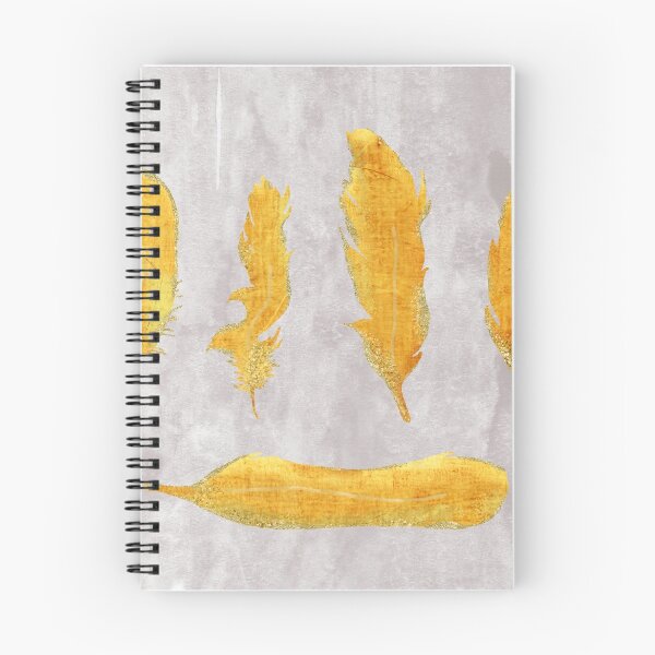 Item preview, Gold Ombre Feathers II Gray, gold watercolour sparkles designed and sold by Glimmersmith.