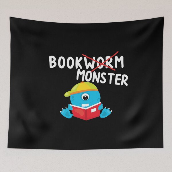 Item preview, Cute Monster Reading Books Bookworm Designs designed and sold by SpiritWestDesig.