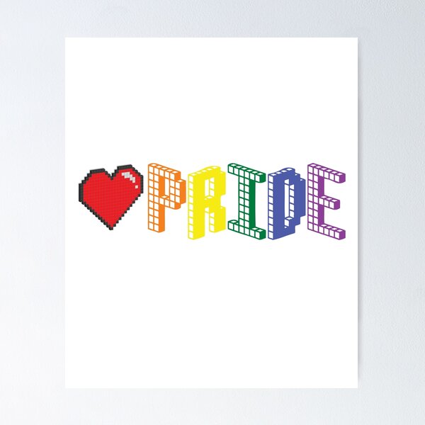 Item preview, Pixels heart gamer Pride for LGBTQ summer designed and sold by Gifafun.