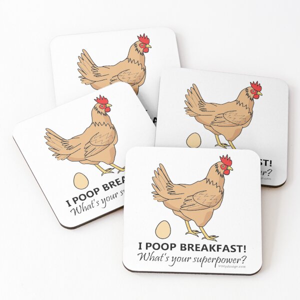 Item preview, Chicken Poops Breakfast Funny Design designed and sold by ironydesigns.