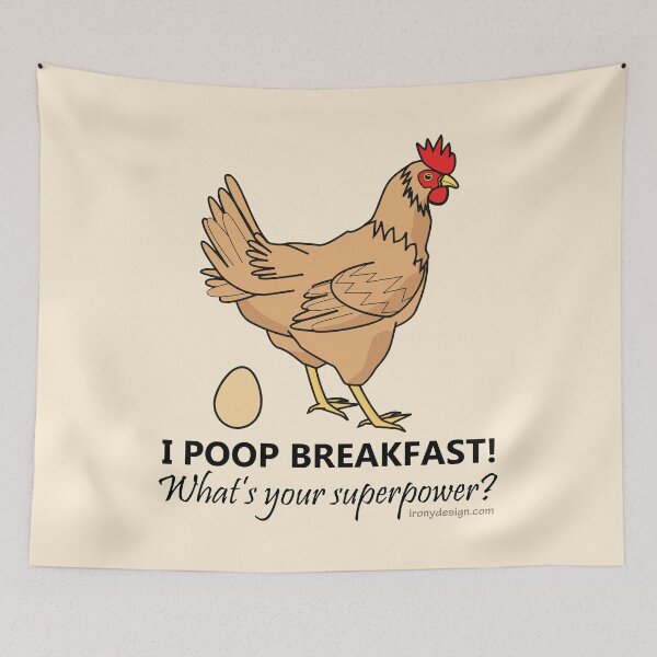 Item preview, Chicken Poops Breakfast Funny Design designed and sold by ironydesigns.