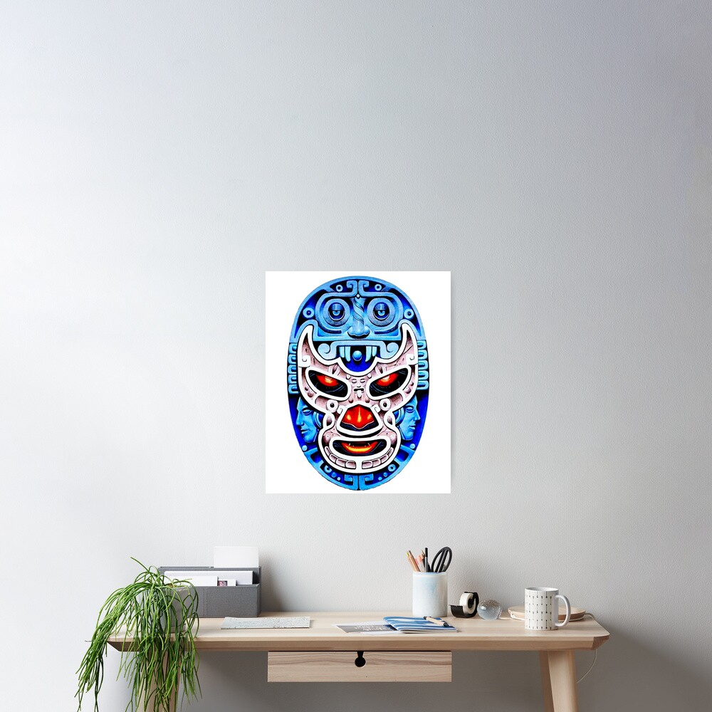 Feel Ink Mexican Lucha Libre Wrestling Demon Blue Demonio Azul Mexicano Poster By Feel Ink Redbubble