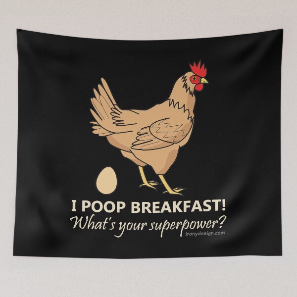 Item preview, Chicken Poops Breakfast Funny Graphic designed and sold by ironydesigns.