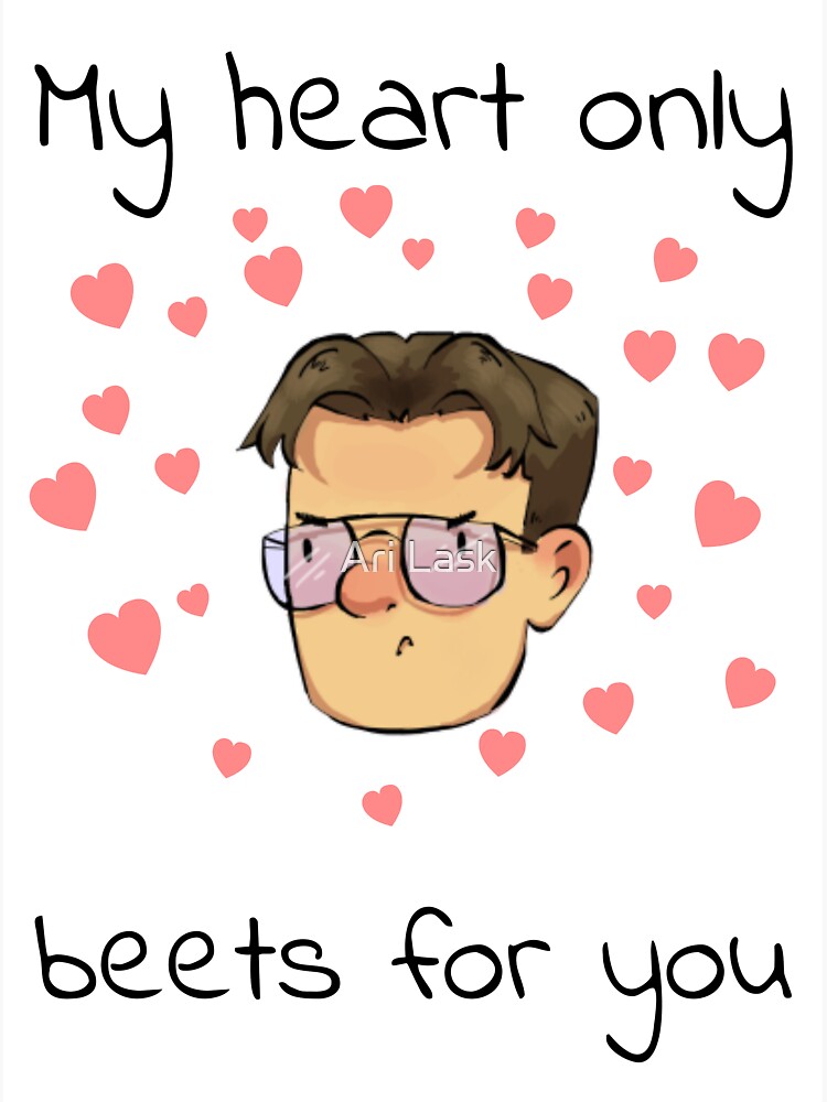 My Heart Only Beets For You Greeting Card Dwight The Office Sticker By Arpitalasker Redbubble