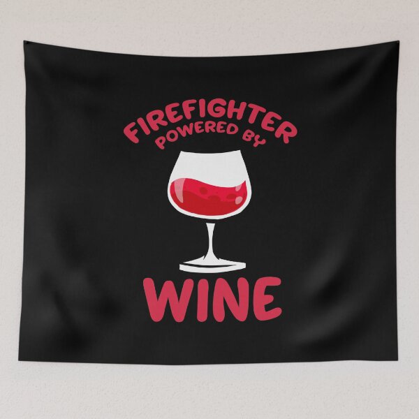 Item preview, Firefighter Powered By Wine Proud Firemen Gift  designed and sold by haselshirt.