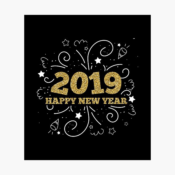 Item preview, Happy New Year 2019 Fireworks Glitter New Year's Eve Gift designed and sold by haselshirt.