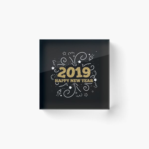 Item preview, Happy New Year 2019 Fireworks Glitter New Year's Eve Gift designed and sold by haselshirt.