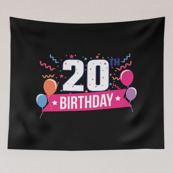 Item preview, 20th Birthday Party Balloons Banner Gift Idea designed and sold by haselshirt.