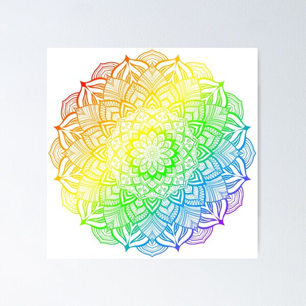 Item preview, Rainbow Gay Pride Striped Mandala designed and sold by JustGottaDraw.