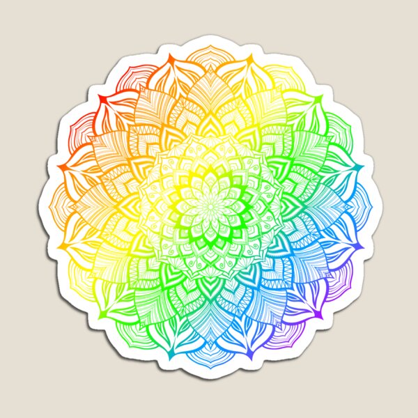 Item preview, Rainbow Gay Pride Striped Mandala designed and sold by JustGottaDraw.