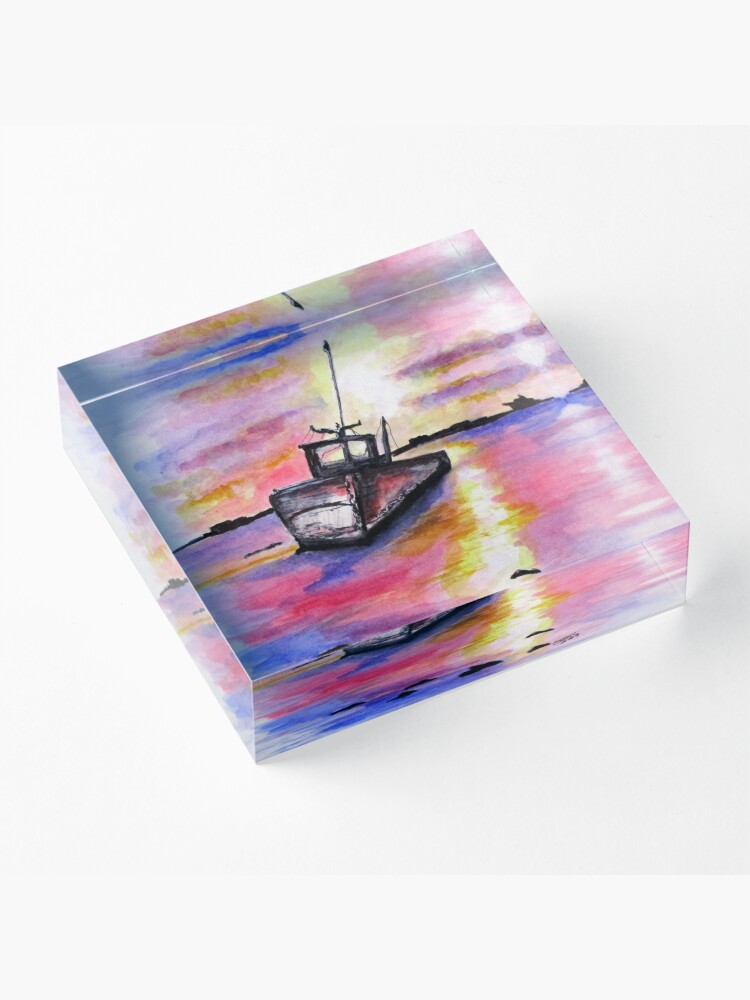 Alternate view of Sunset Rest Acrylic Block