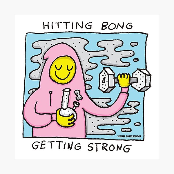 Item preview, Hitting Bong - Getting Strong [small print] designed and sold by HIGHSMILESON.