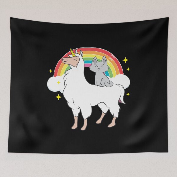 Item preview, Llama Lover Cat Riding Llamacorn Birthday Gift Idea designed and sold by haselshirt.