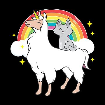 cat rides llamacorn