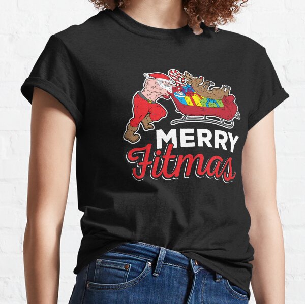 Merry Fitmas Christmas Xmas Santa Sleigh Fitness Holiday Gift Classic T-Shirt