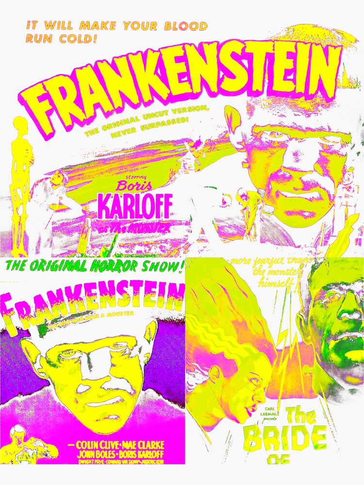 Pegatina Frankenstein Classic Horror Monster Ciencia Ficción Horror