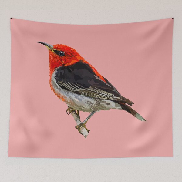 Item preview, Scarlet Honeyeater Geometric Art Low Poly designed and sold by Wendy Steinberg Artist.