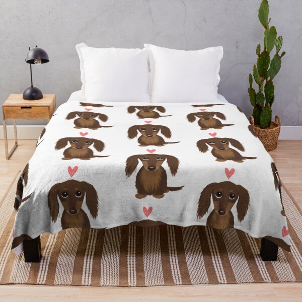 Item preview, Cute Dog Longhaired Chocolate Dachshund | Wiener Dog with Heart designed and sold by Jenn Inashvili.