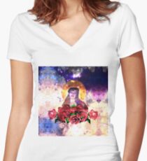Como La Flor Women's Fitted V-Neck T-Shirt