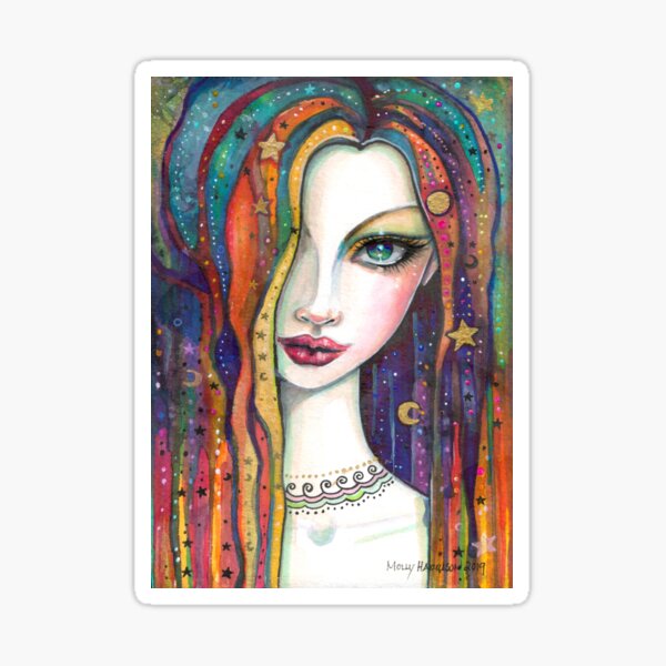 Item preview, Celestia Fantasy Celestial Woman Boho by Molly Harrison designed and sold by Molly  Harrison.