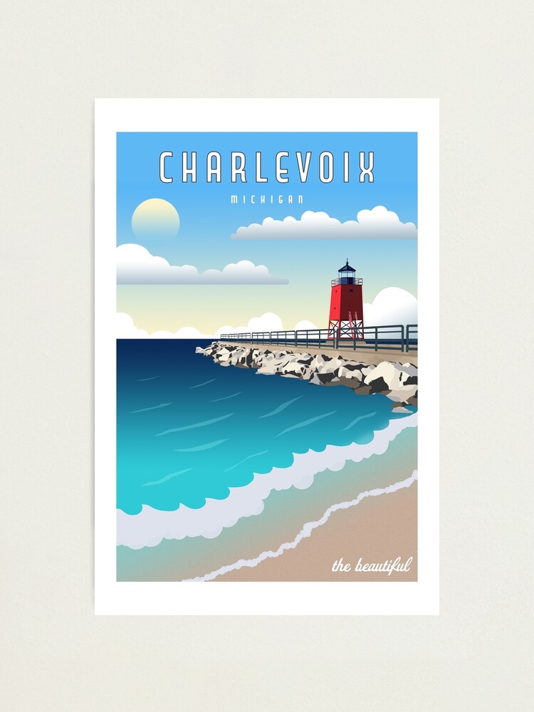 Alternate view of Charlevoix Michigan Vintage Travel Photographic Print