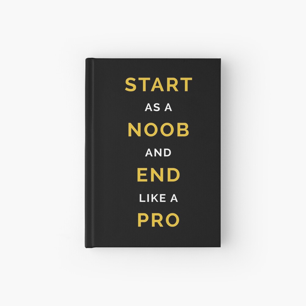 Gaming Noob To Pro Status Hardcover Journal By Rainbowdreamer Redbubble - roblox noob elevator