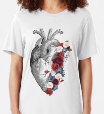 Human Heart - Floral Print Slim Fit T-Shirt