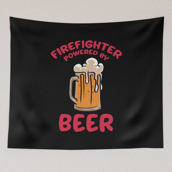 Item preview, Firefighter Powered By Beer Proud Firemen Gift  designed and sold by haselshirt.