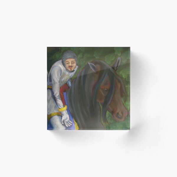 Knights in White Satin Acrylic Block