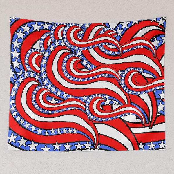 Item preview, Patriotic American Flag Red White and Blue Pattern designed and sold by funnytshirtemp.