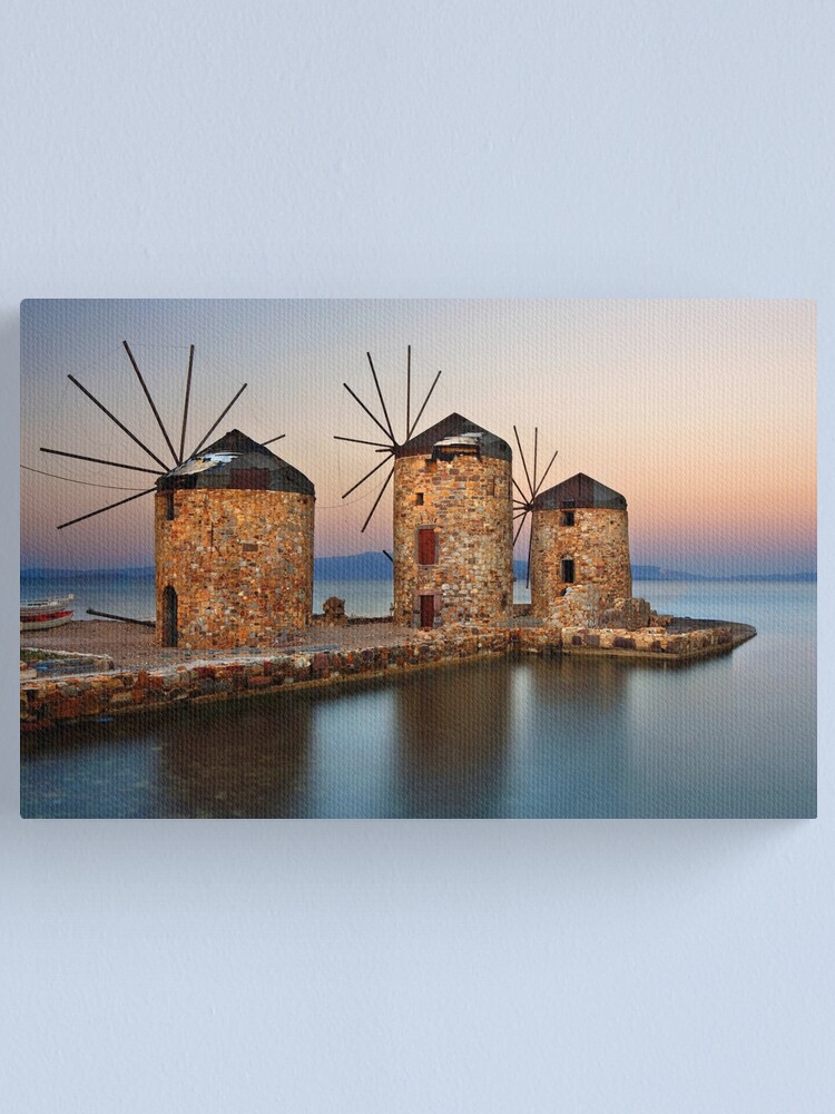 Alternate view of Old windmills of Chios island Canvas Print