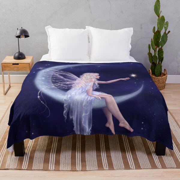 Birth of a Star Moon Fairy Throw Blanket