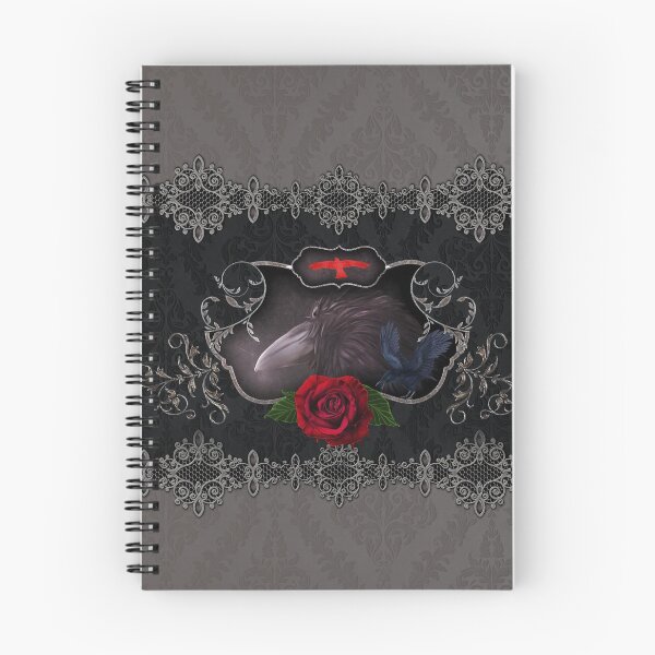 Item preview, Crow with rose an wonderful elegant damask background designed and sold by nicky2342.