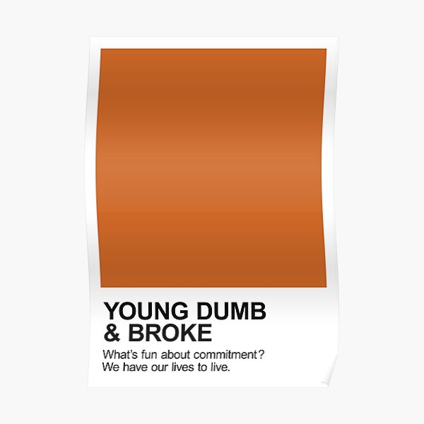Young Dumb & Broke Pantone Poster