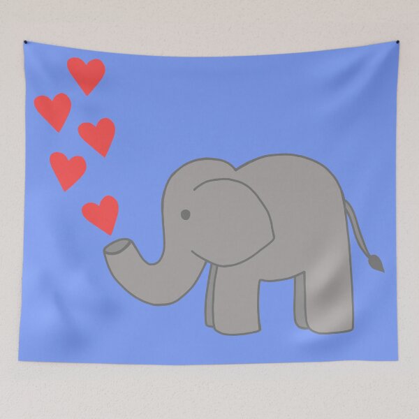 Item preview, Darker Blue Love Elephant designed and sold by passionatelyem.