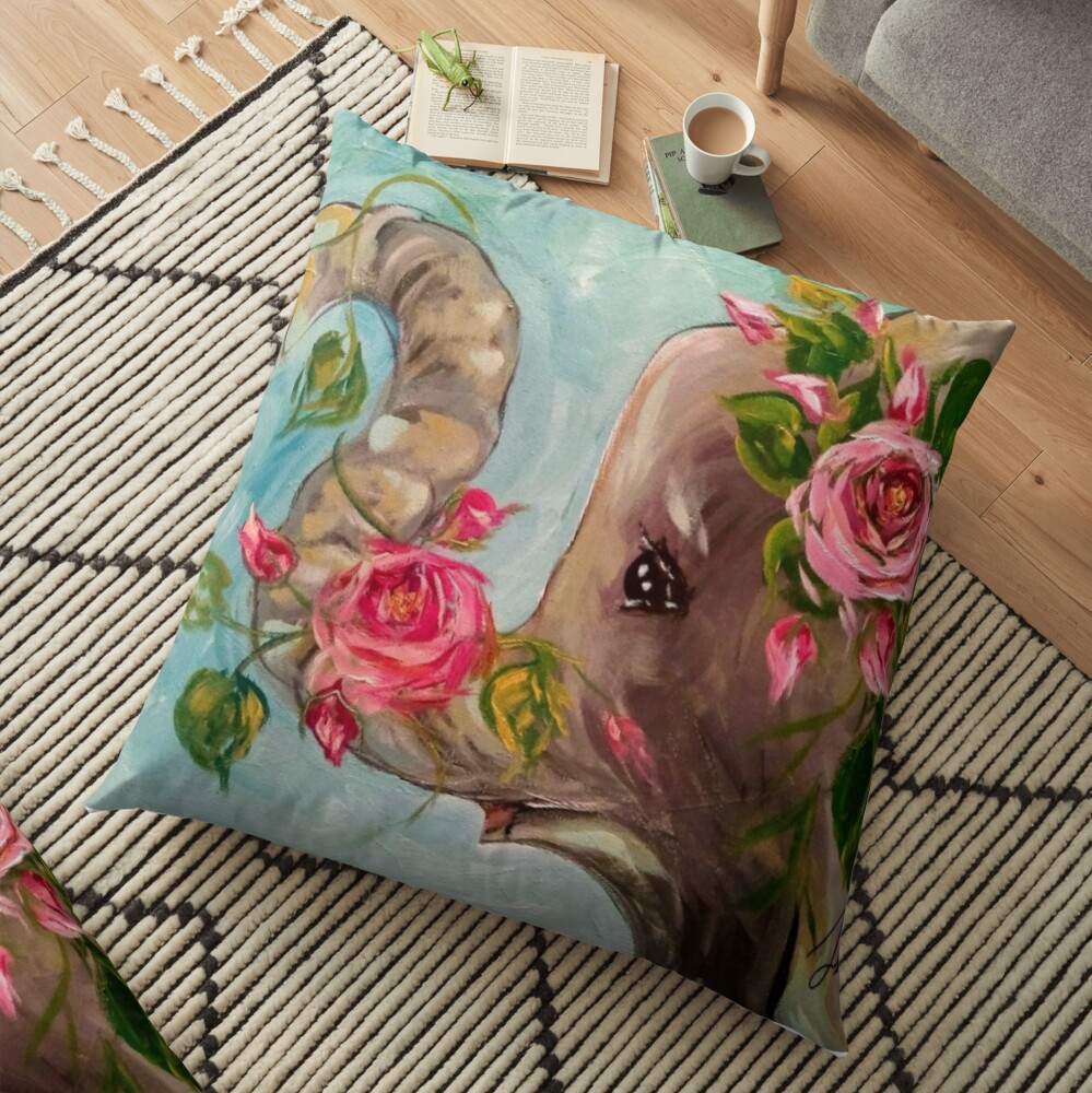 Rosey the elephant Floor Pillow