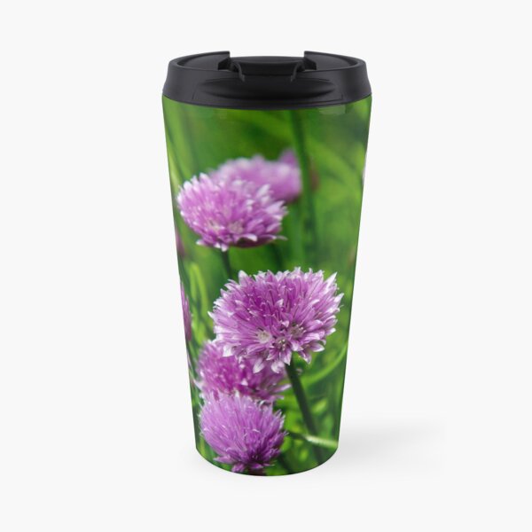 chive flowers in the evening light Travel Mug